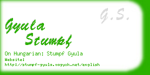 gyula stumpf business card